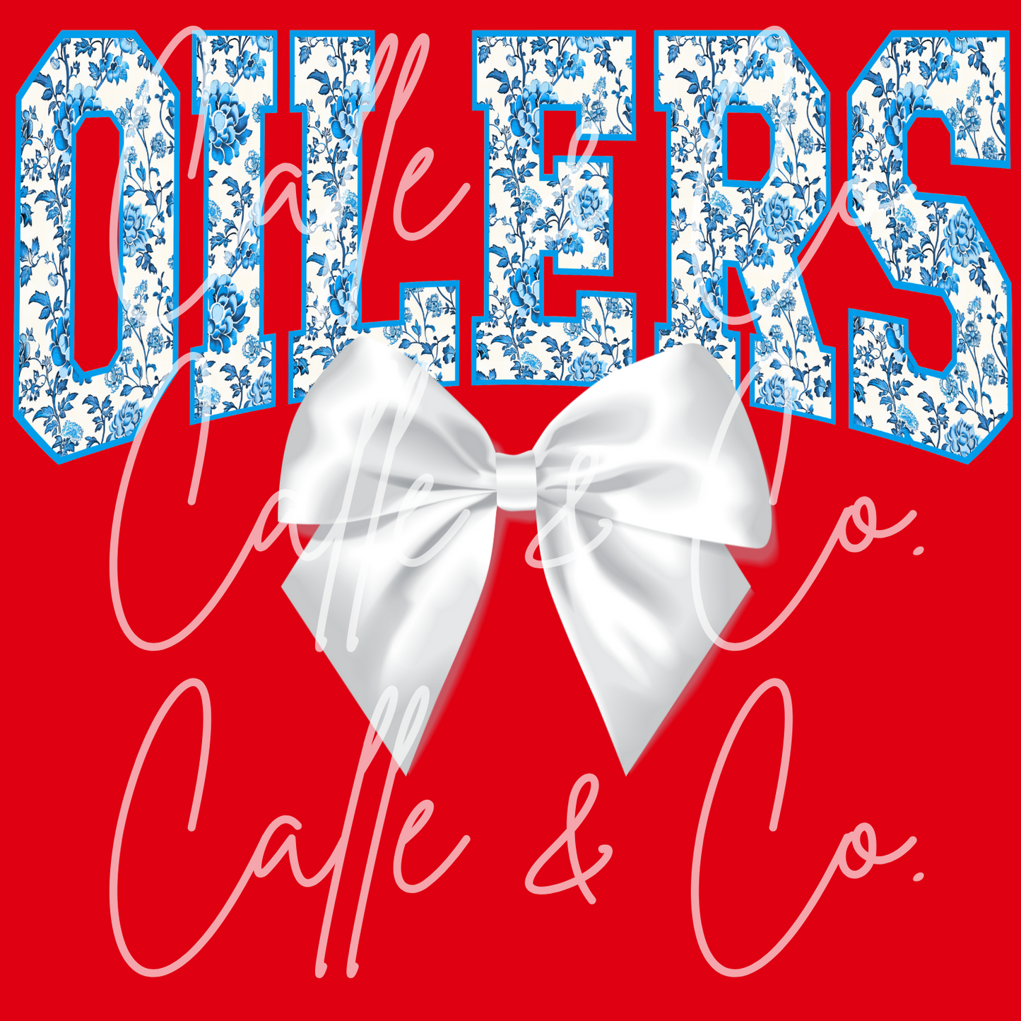 RED FLORAL OILERS BOW