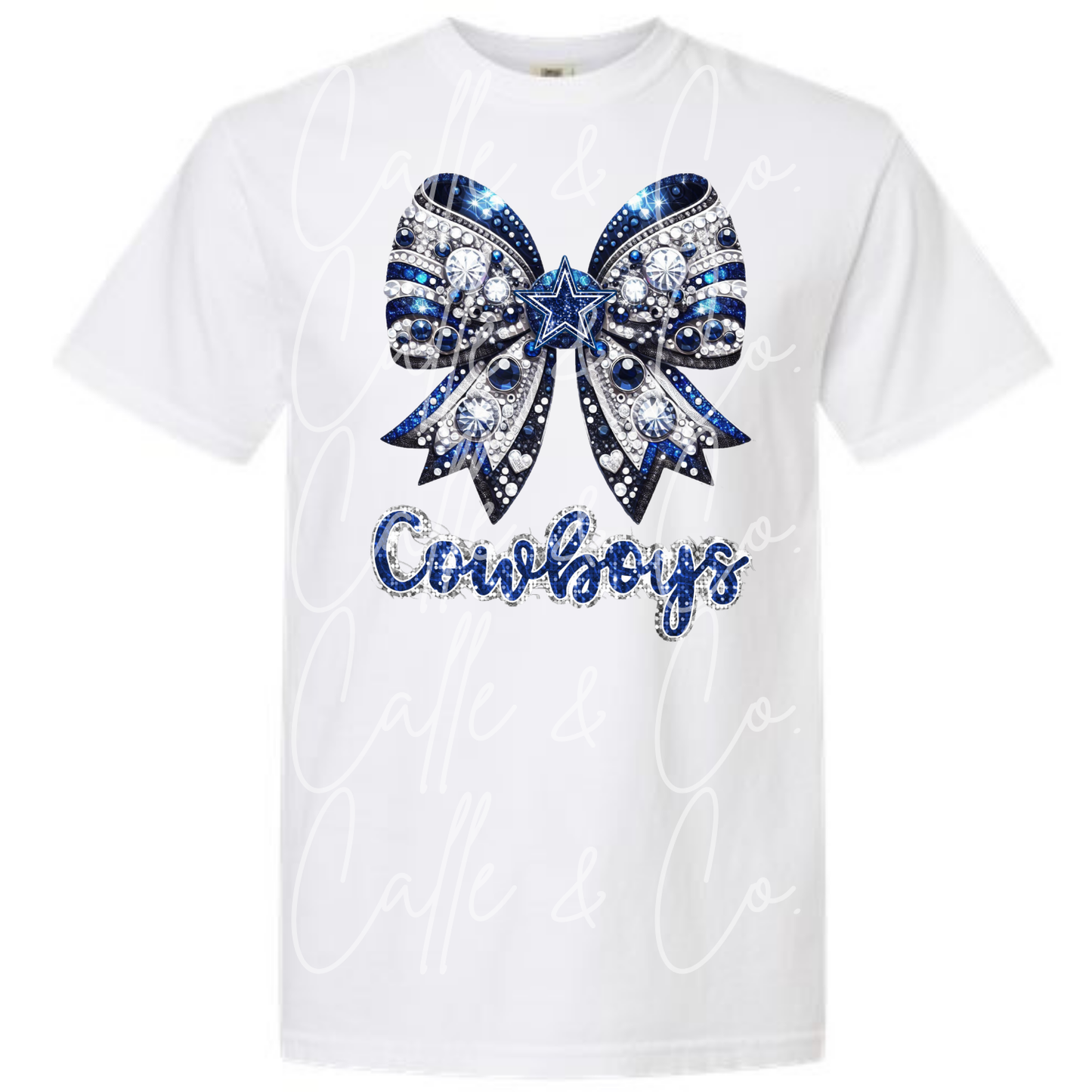 Cowboys Faux Rhinestones Bow