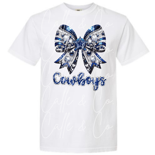 Cowboys Faux Rhinestones Bow