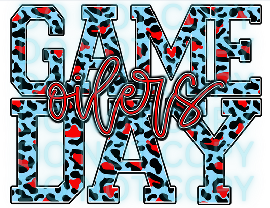 GAME DAY CHEETAH OILERS