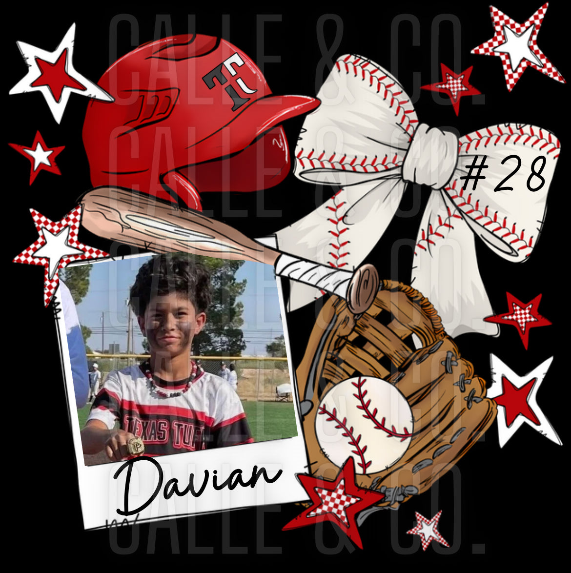 Polaroid Cutsey Baseball Collage Red Helmet