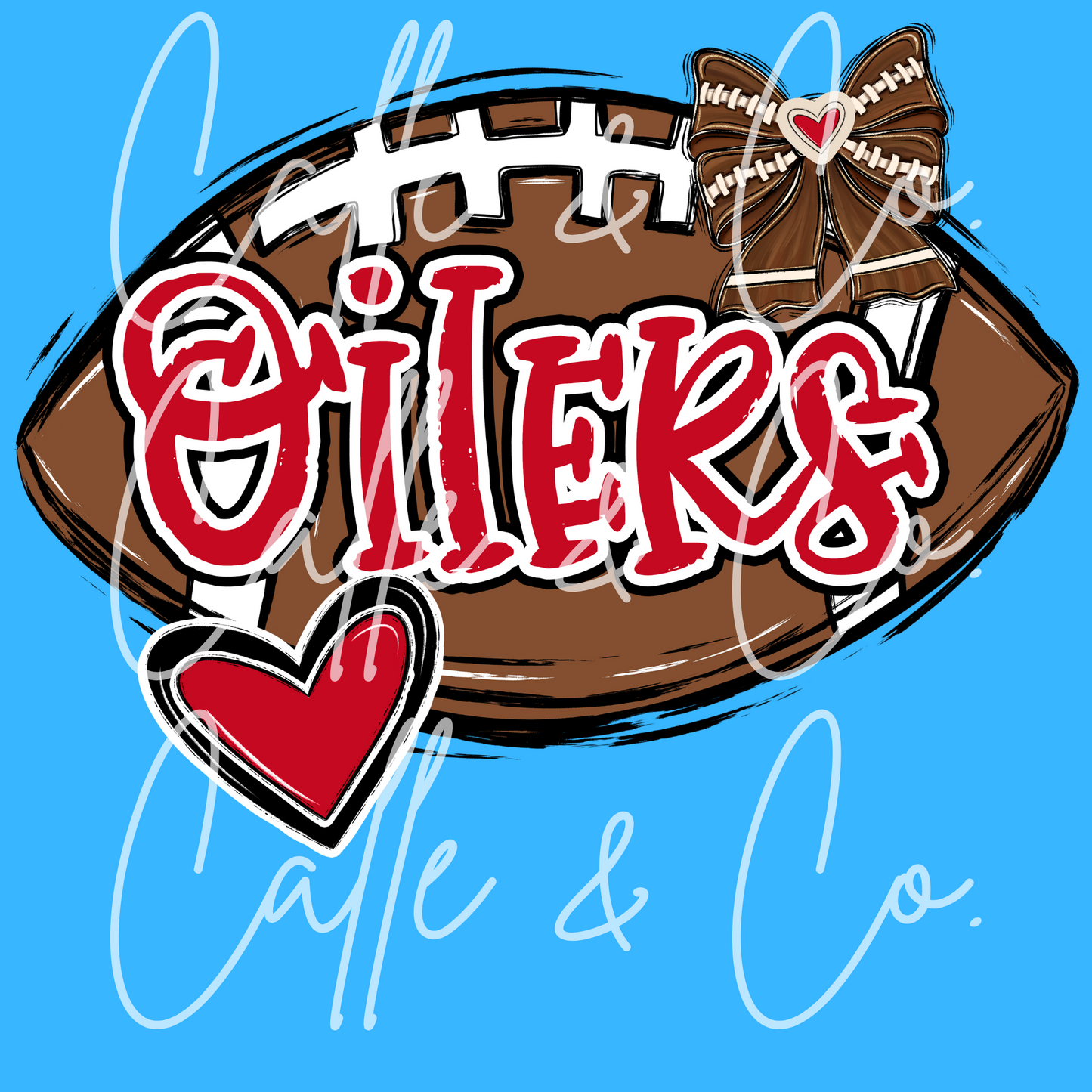 OILERS FOOTBALL WITH BOW & HEART