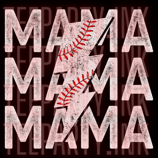 Baseball MAMA Leopard Lightening WHITE