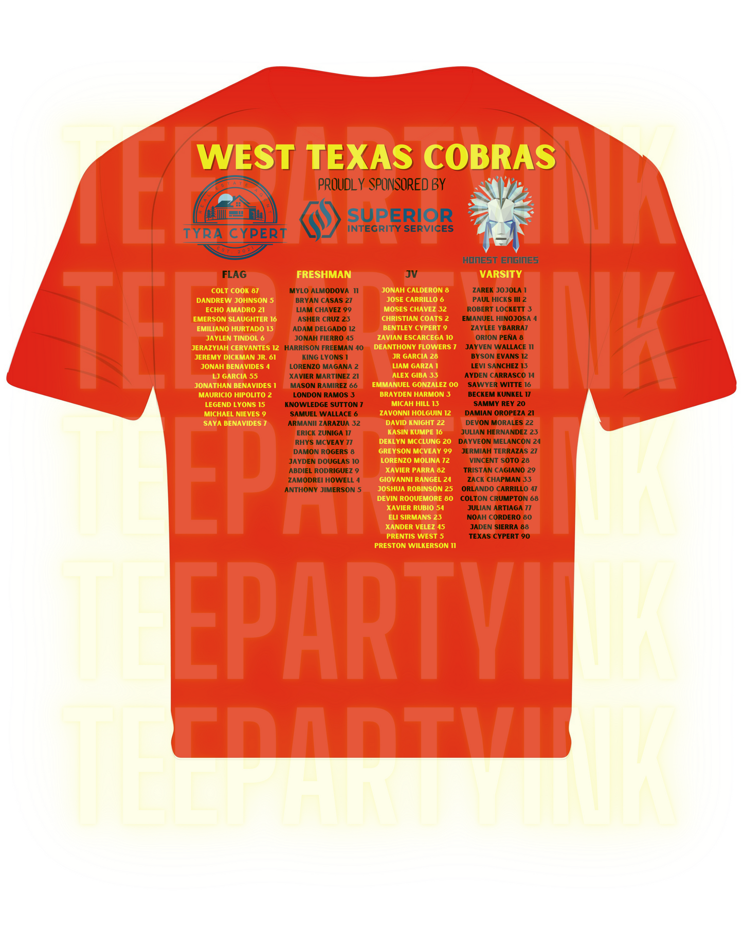 COBRAS ROSTER SHIRT FULL SUBLIMATION