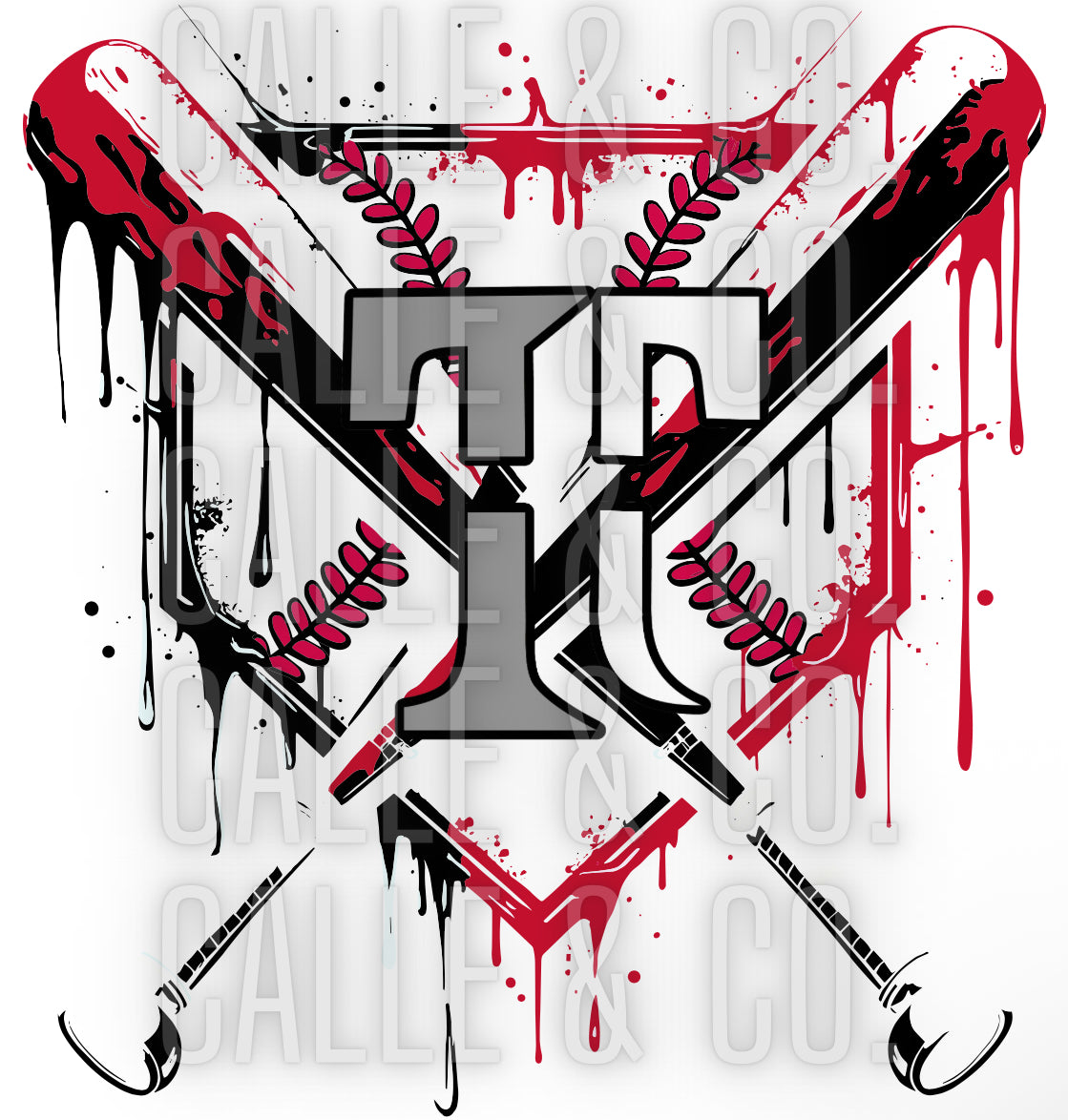 Tuff Baseball Plate Drip with Bats
