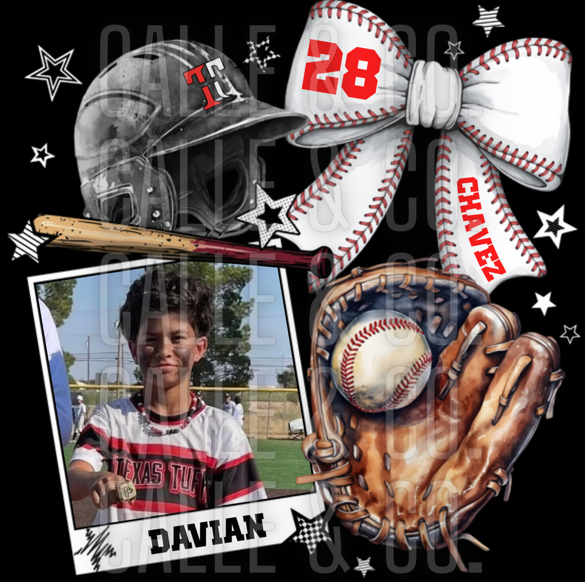 Polaroid Cutsey Baseball Collage Black Helmet